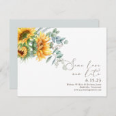 Elegant Sunflower Same Love New Date Save the Date (Voorkant / Achterkant)