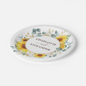 Elegant Sunflower Summer Floral Garden Wedding Papieren Bordje (Gekanteld)