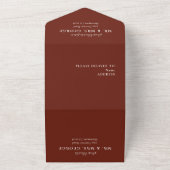 Elegant Sunflower Tan Brown Fall Wedding All In One Uitnodiging (Buitenkant)