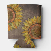 Elegant Sunflower Taupe Farmhouse Rustic Wedding Blikjeskoeler (Achterkant)