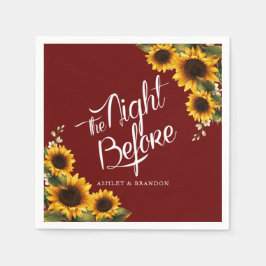Elegant Sunflower The Night Before Napkin Servet