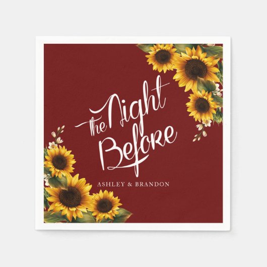 Elegant Sunflower The Night Before Napkin Servet (Voorkant)