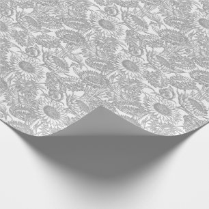  Elegant Sunflower Toile Grey Cadeaupapier