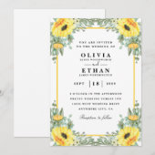 Elegant Sunflower trouwkaart Kaart (Voorkant / Achterkant)