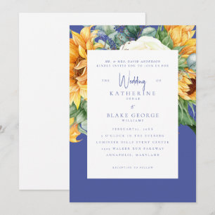 Elegant Sunflower Tuscan Wedding Bride Parents II Kaart