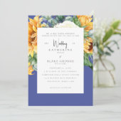 Elegant Sunflower Tuscan Wedding Bride Parents Kaart (Staand voorkant)