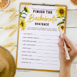 Elegant Sunflower Voltooi het blad Sentence Game<br><div class="desc">Prachtig ontwerp dat u eenvoudig kunt aanpassen. U kunt met het in een vrijgezellenfeest,  een bachelorette partij,  of een baby shower spelen; voeg uw douanewoorden of uitdrukkingen toe.</div>