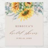 Elegant Sunflower Vrijgezellenfeest Wijn Etiket (Enkel label)