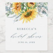 Elegant Sunflower Vrijgezellenfeest Wijn Etiket (Enkel label)