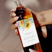 Elegant Sunflower Vrijgezellenfeest Wijn Etiket