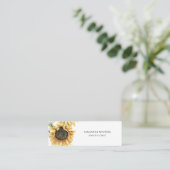 Elegant Sunflower Watercolor Floral Mini Visitekaartje (Staand voorkant)