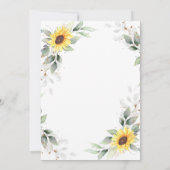 Elegant Sunflower Waterverf Greenery Wedding Kaart (Achterkant)
