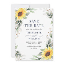 Elegant Sunflower Waterverf Greenery Wedding