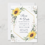 Elegant Sunflower Waterverf Greenery Wedding Save The Date (Voorkant)