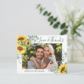 Elegant Sunflower Weddenschap Floral Hartelijk dan Briefkaart (Staand voorkant)