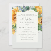 Elegant Sunflower Wedding Bride Parents III Kaart (Voorkant)