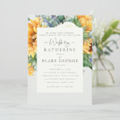 Elegant Sunflower Wedding Bride Parents III Kaart (Staand voorkant)