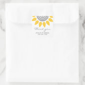 Elegant Sunflower Wedding Favor Vierkante Sticker (Tas)