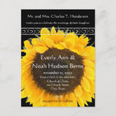 Elegant SunFlower Wedding Invitation Uitnodiging Briefkaart (Voorkant)