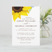 Elegant Sunflower Wedding Invitation With Photo Kaart (Staand voorkant)