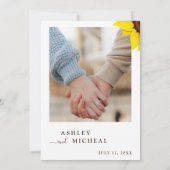 Elegant Sunflower Wedding Invitation With Photo Kaart (Achterkant)