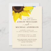 Elegant Sunflower Wedding Invitation With Photo Kaart (Voorkant)