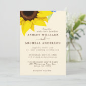 Elegant Sunflower Wedding Invitation With Photo Kaart (Staand voorkant)