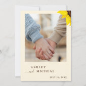 Elegant Sunflower Wedding Invitation With Photo Kaart (Achterkant)