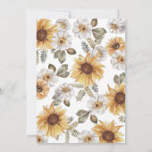 Elegant Sunflower Wedding Invitations Kaart (Achterkant)