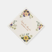 Elegant Sunflower Wedding Napkins Servet (Hoek)