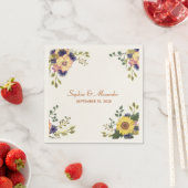 Elegant Sunflower Wedding Napkins Servet (Insitu)