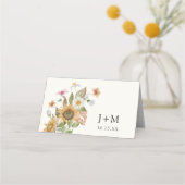 Elegant Sunflower Wedding Plaatskaartje (Achterkant)