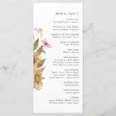 Elegant Sunflower Wedding Programmakaart (Achterkant)