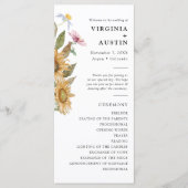 Elegant Sunflower Wedding Programmakaart (Voorkant)