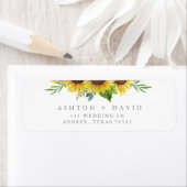 Elegant Sunflower Wedding Return Address Etiket (Insitu)