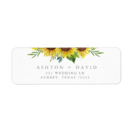 Elegant Sunflower Wedding Return Address Etiket