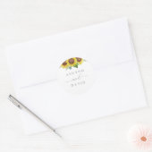 Elegant Sunflower Wedding Ronde Sticker (Envelop)