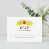 Elegant Sunflower Wedding RSVP (Staand voorkant)