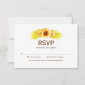 Elegant Sunflower Wedding RSVP Kaartje (Voorkant)