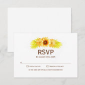Elegant Sunflower Wedding RSVP Kaartje (Voorkant / Achterkant)