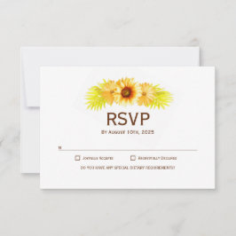 Elegant Sunflower Wedding RSVP Kaartje