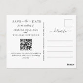Elegant Sunflower Wedding Save the Date Photo QR Briefkaart (Achterkant)