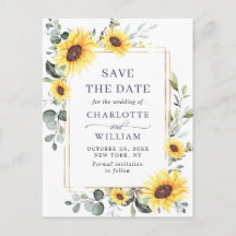 Elegant Sunflower Wedding Save the Date QR Code