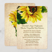 Elegant  Sunflower Wedding Uitnodiging (Voorkant / Achterkant)