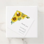 Elegant Sunflower Wedding Waterverf Bedankt Bedankjes Labels (In situ)