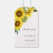 Elegant Sunflower Wedding Waterverf Bedankt Cadeaulabel (Voorkant)
