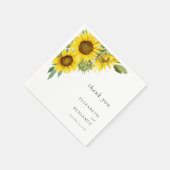 Elegant Sunflower Wedding Waterverf Bedankt Servet (Hoek)