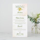 Elegant Sunflower Yellow Cute Floral Wedding Party Menu (Staand voorkant)
