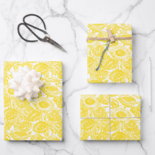 Elegant Sunflower Yellow Inpakpapier Vel