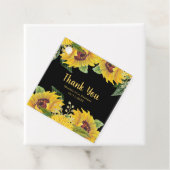 Elegant Sunflowers and Foliage Birthday Party Bedankjes Labels (In situ)